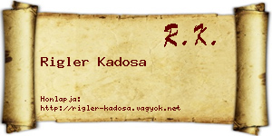 Rigler Kadosa névjegykártya